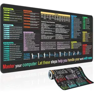 Excel Cheat Sheet Desk pad--Contains 9 Major Excel Function modules|Large XL Size(31.5 * 11.8 inch)|Desk mat for Keyboard and |Work?Study?Gaming  pad|?Anti-Slip Large  pad