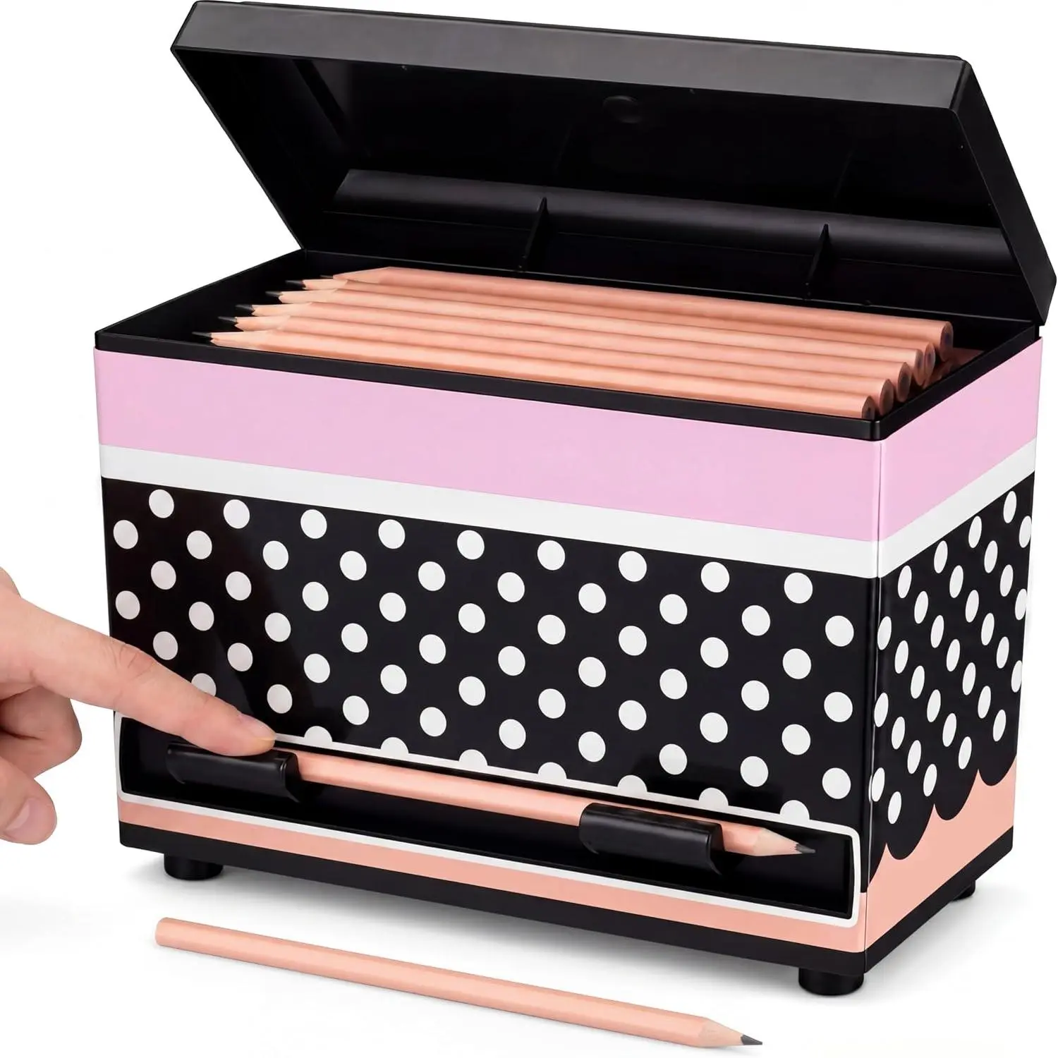 Polka Dot Pencil Dispenser for Classroom Plastic Pencil Holder Teacher  Haves  to School Pen Dispenser with Lid Student Teacher  Classroom Decor Organization Supplies
