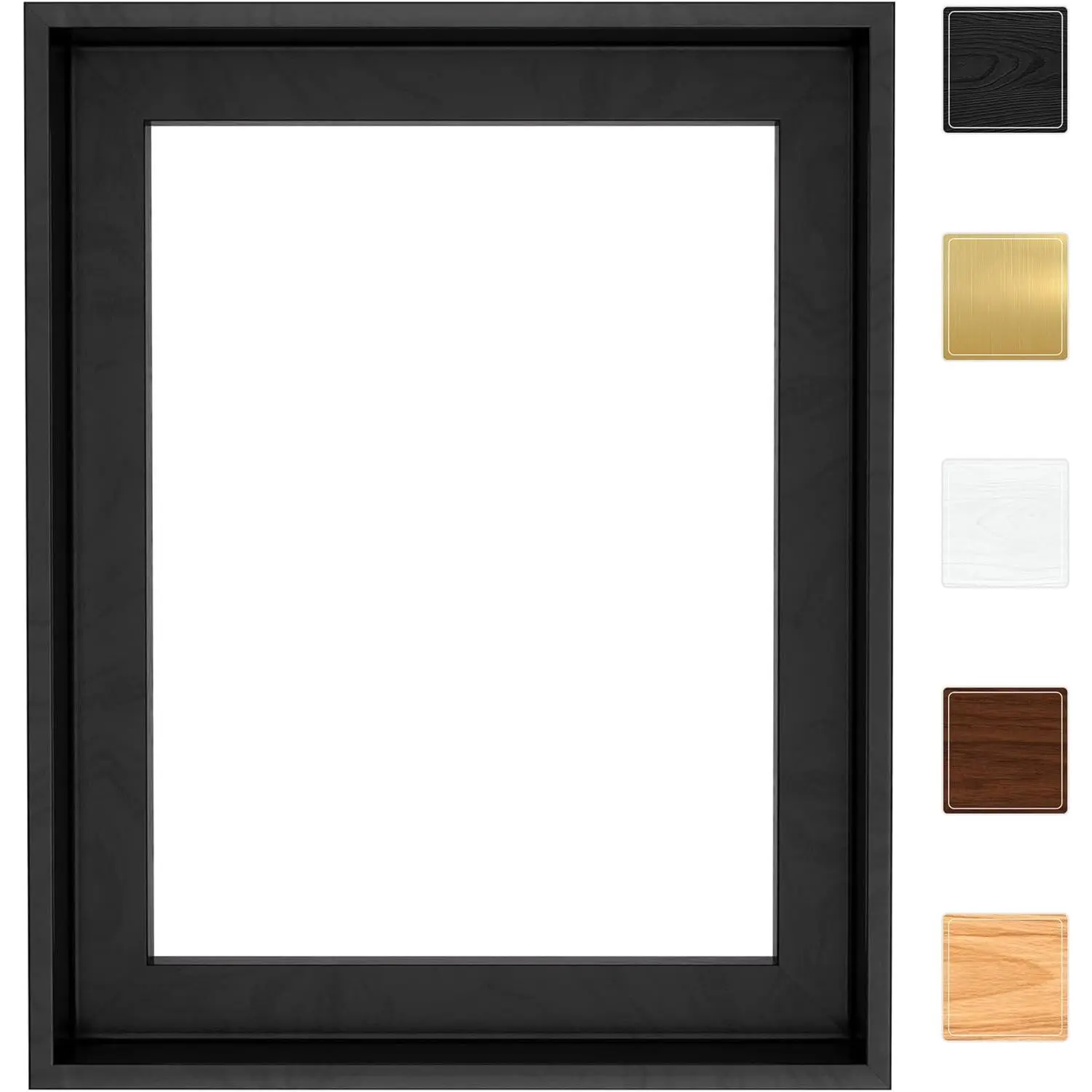 1.25" Deep Canvas Floater Frame for Finished Canvas Art, Floating Shadow Gap Design, Modern Gallery Style Wall Decor, Hardware Included (Black, 16x20)