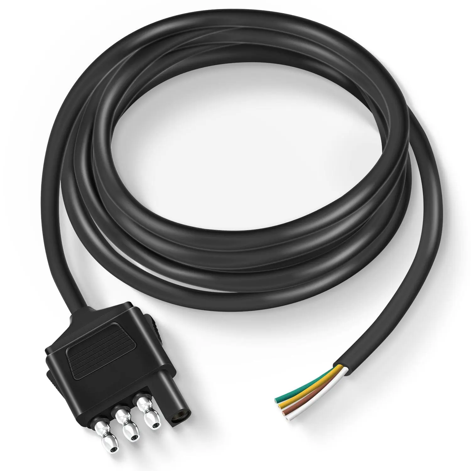Nilight 5ft 18AWG Gauge Pure Copper 4-Pin Jacketed Extension Wire for Trailer Turn Signals, Outdoor Electrical Equipment Use, Plug-In