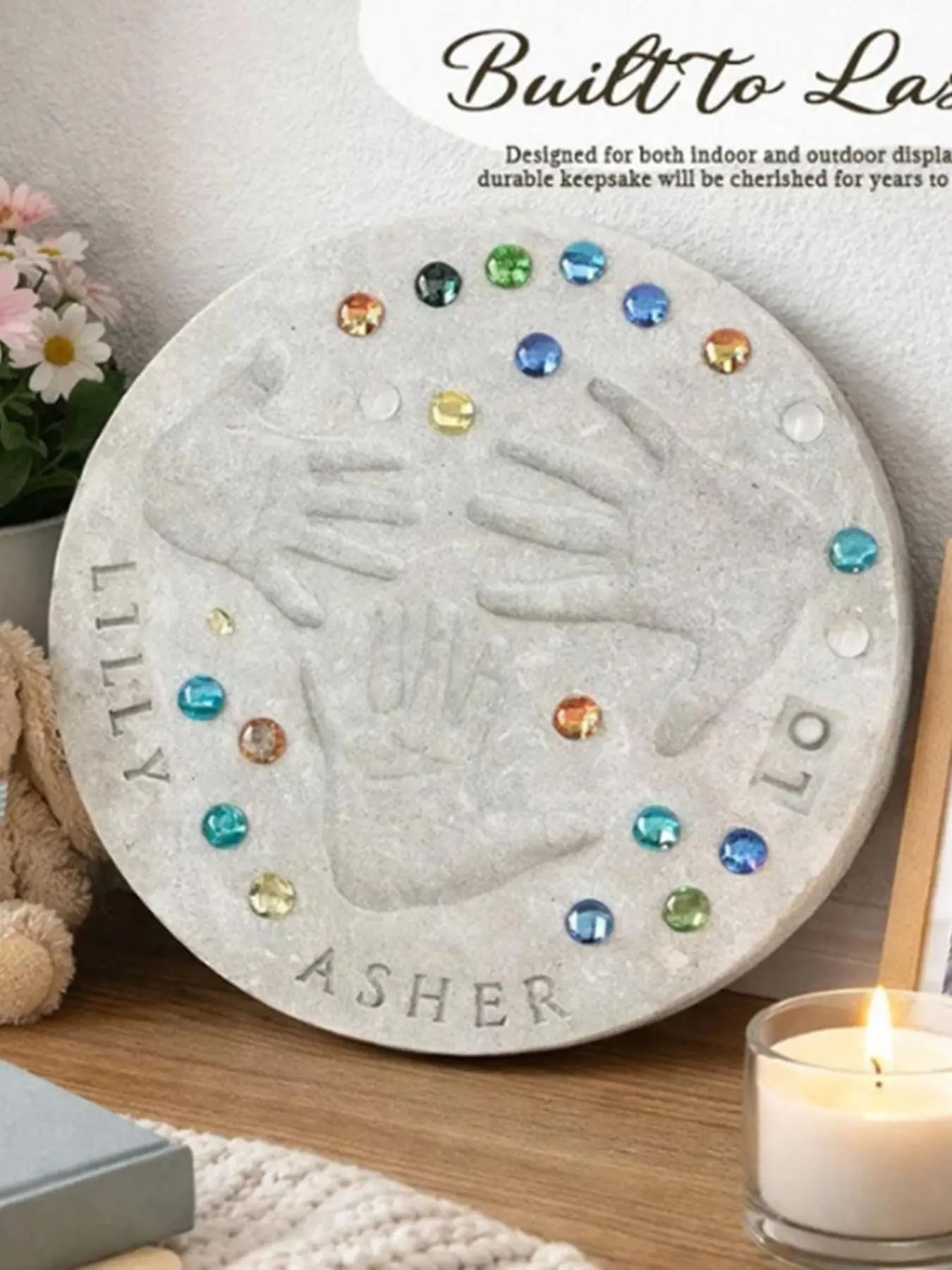 Practical Fashionable Large DIY Handprint Stepping Stone Kit, Eco-Friendly Gypsum Footprints, Creative Garden Decor, Easy to Use