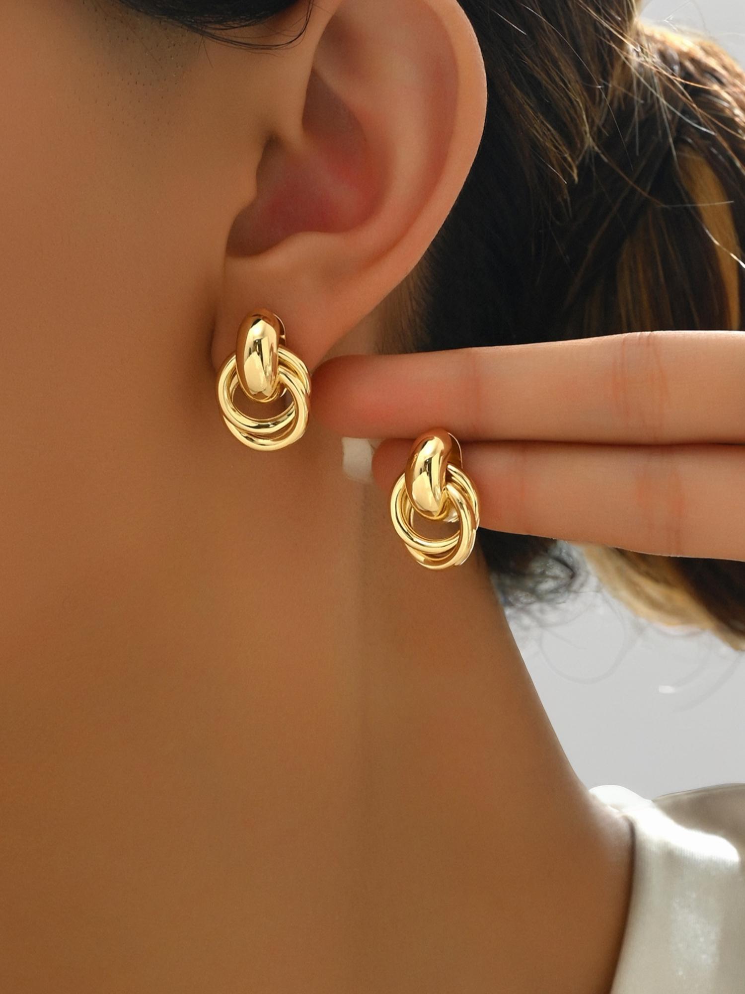 Elegant Knot Design Dangle Earrings for Women, Fashionable Minimalist Stud Earrings for Party & Daily Decor, Trendy All-match & Exquisite Vintage Jewelry for Gift