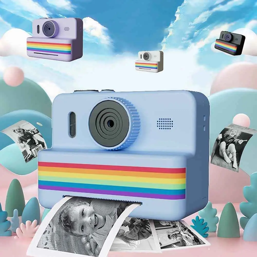Instant Print Camera, 720P Digital Picture Quality Camera with 2.8-inch Display, USB Rechargeable Camera Suitable for 4-12 Years Old