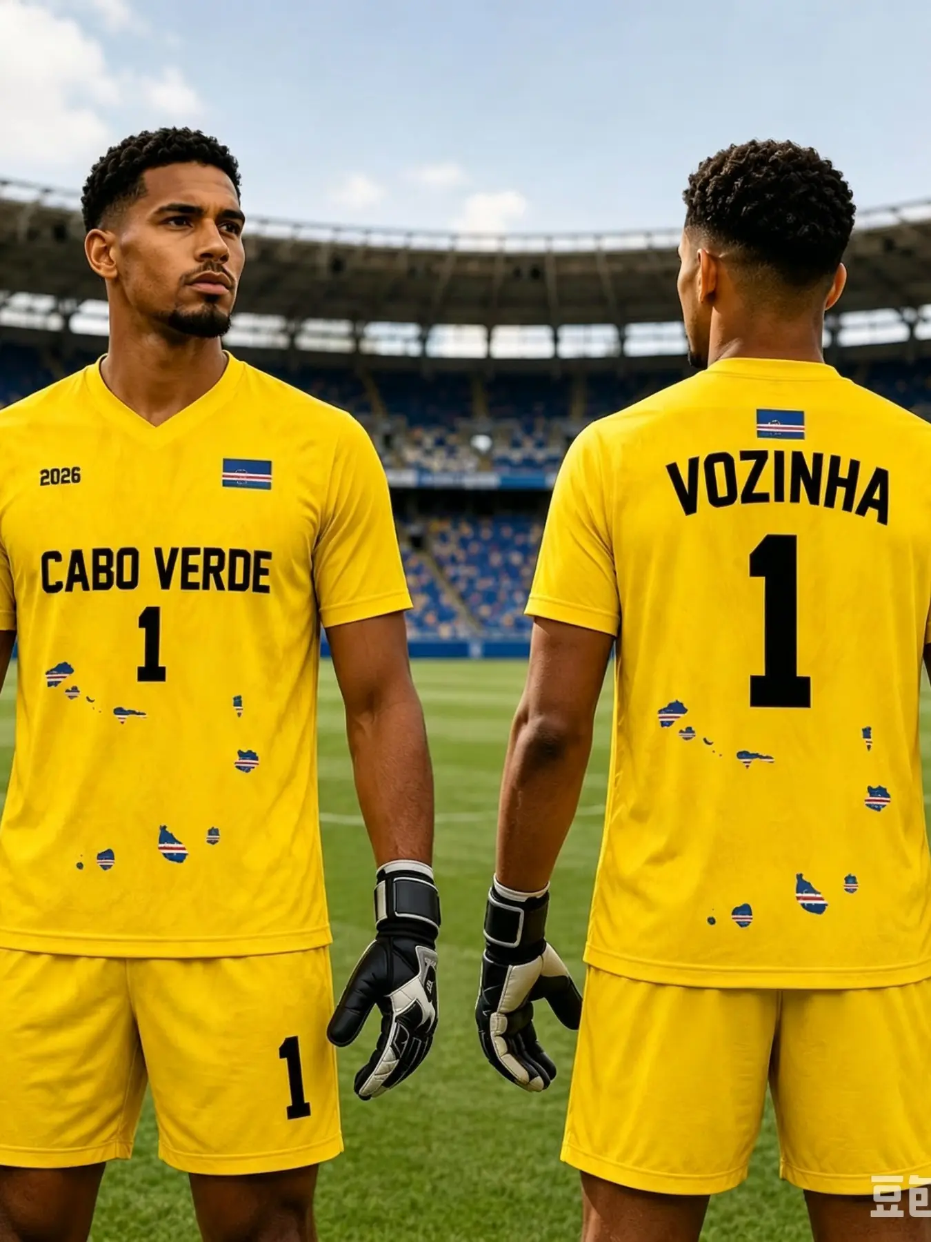 Cabo Verde Goalkeeper Jersey Vozinha Training T-Shirt, Football Jersey, Long Loose-Fit Casual Top, All Seasons All over Print, Plain Surface