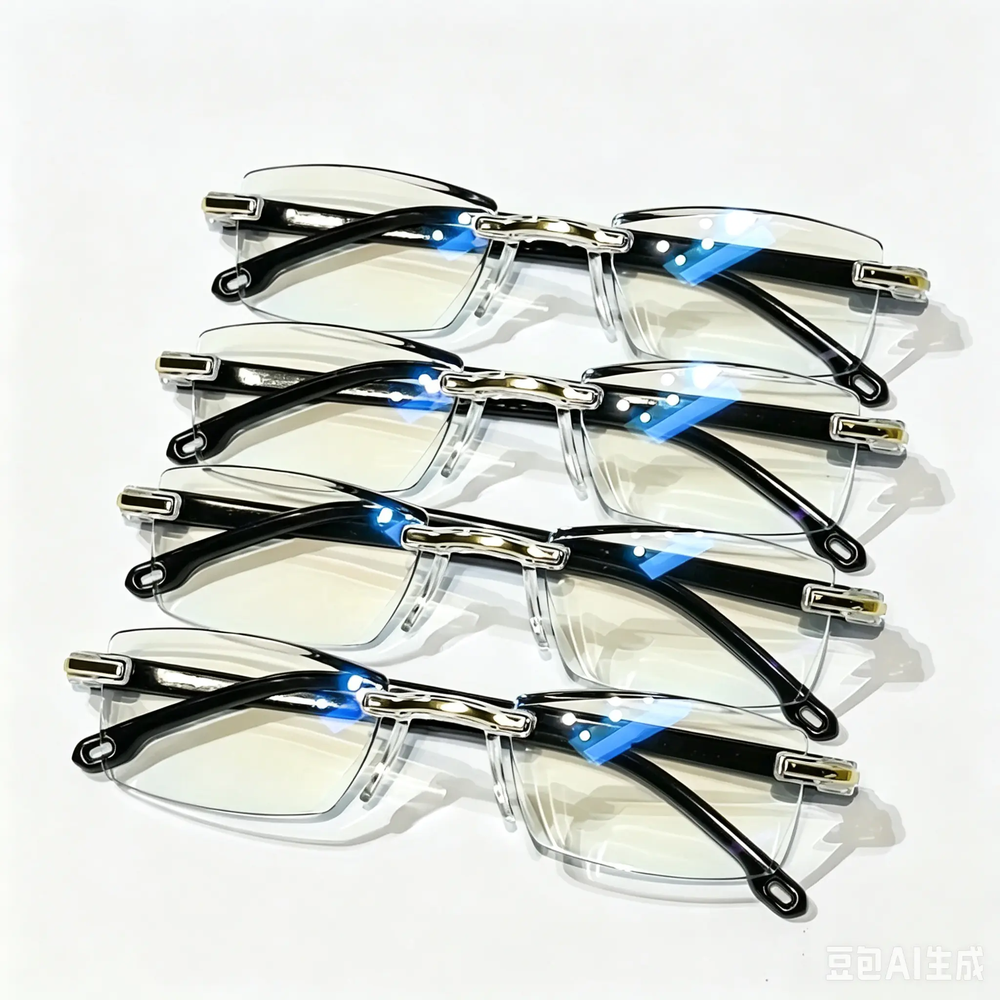 4-Pack 2026 Smart Auto Focus Rimless Glasses for Men & Women, Self-Adjusting Far & Near Vision Anti-Blue Light Reading Eyewear