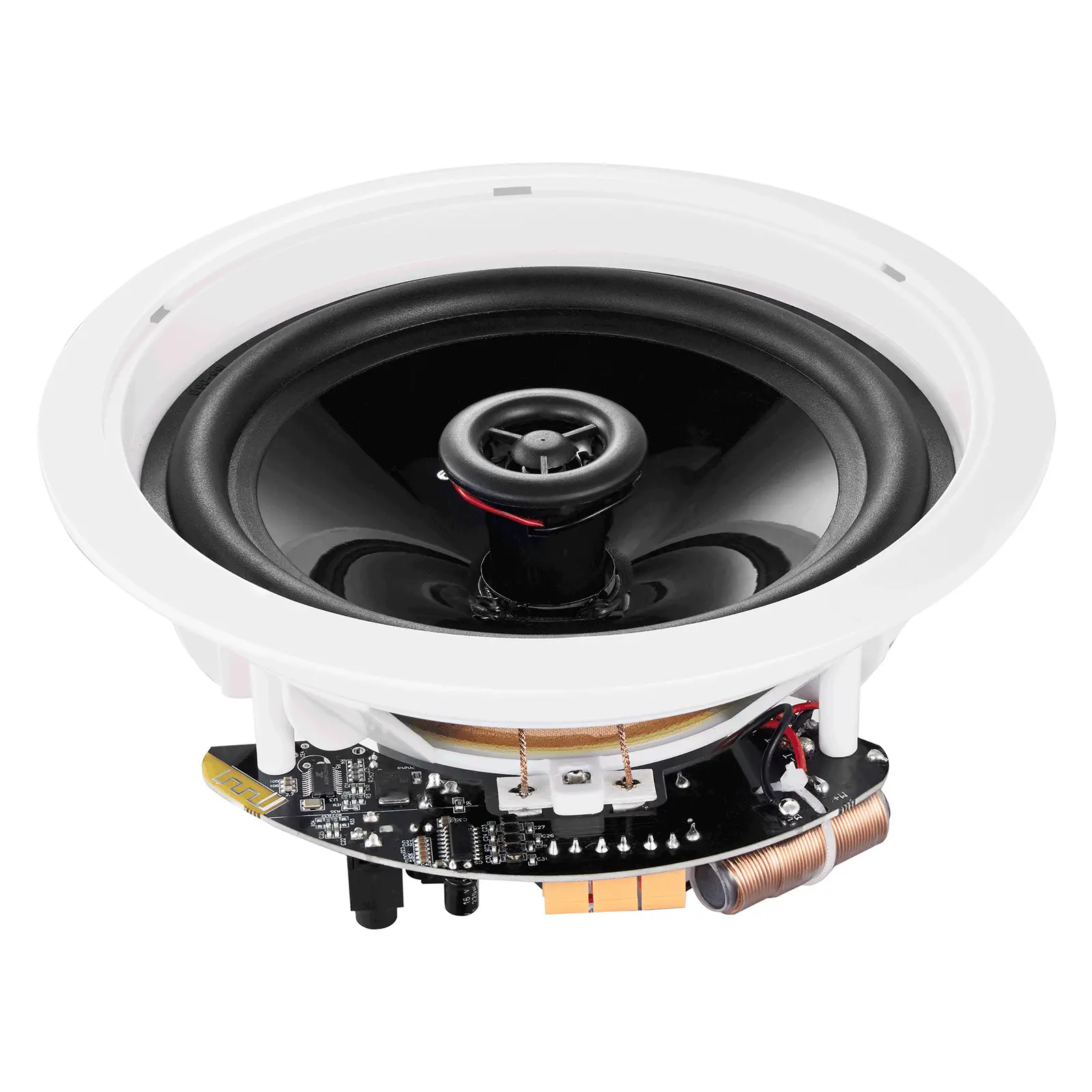4 PCs 6.5'' Bluetooth in Ceiling Speakers, 150W, Flush Mount Ceiling & in-Wall Speaker System with 8ΩImpedance 89dB Sensitivity, for Home Kitchen Living Room Bedroom or Covered Outdoor Porches