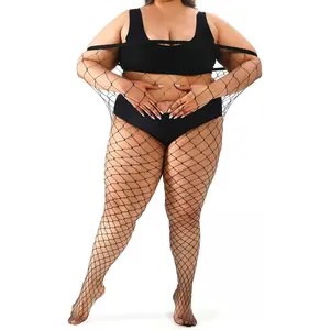 Plus Size Fishnet tights stockings Big Mesh Leggings Pantyhose for womenGift.
