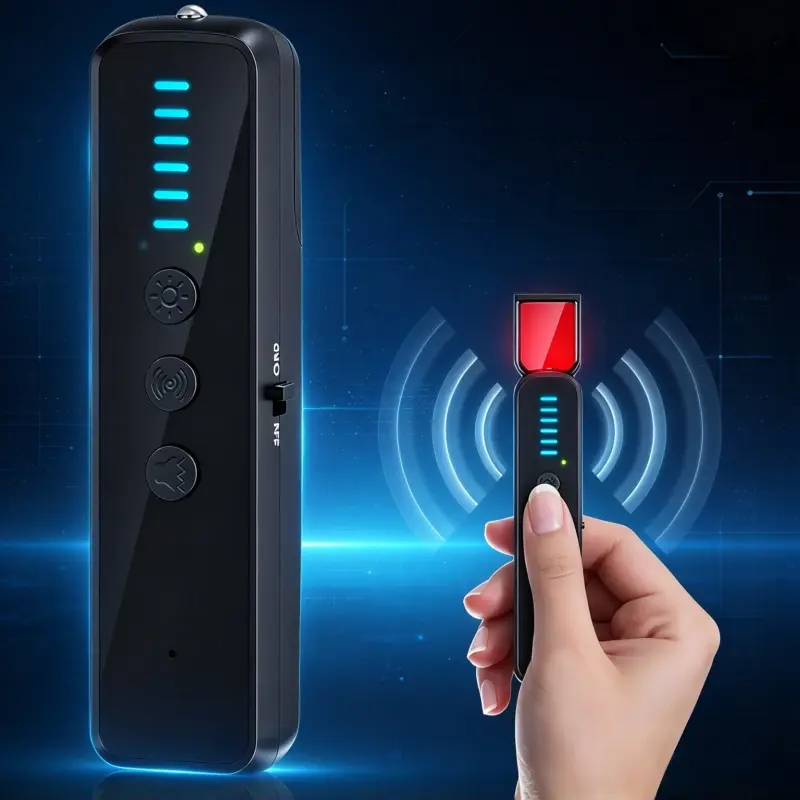 New Upgraded Hidden Camera Detector, Portable RF Signal Scanner as Safety Travel Gift. Detect Spy Cameras, Covert Devices and GPS Trackers for Hotel, Travel, Home & Office.