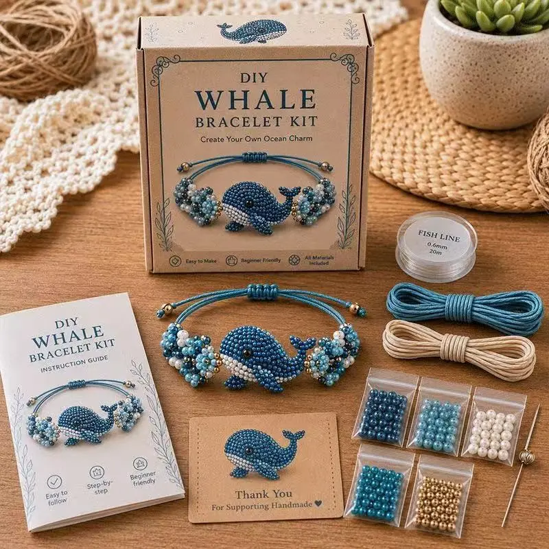 DIY Beaded Bracelet Making Kit, Creative Animal Jewelry Craft Set, Fun DIY Project for Kids & Adults, Perfect Gift Idea