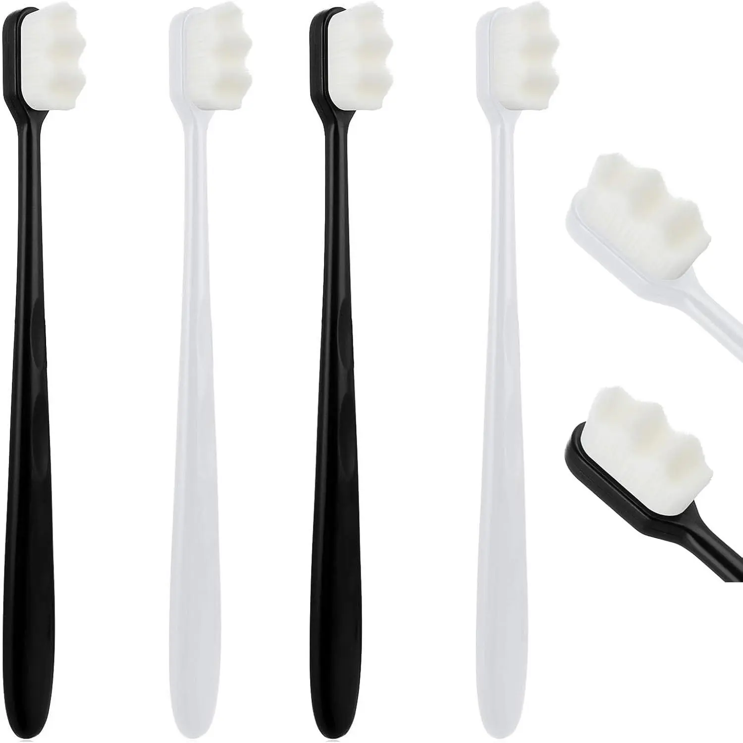 Ouligay 4Pcs Oral U-Shaped Soft Bristle Toothbrush - 20000 Micro Nano Bristles, Honey-Infused, Sensitive Safe for Sensitive Teeth, Manual Adult Toothbrush, Extra Soft