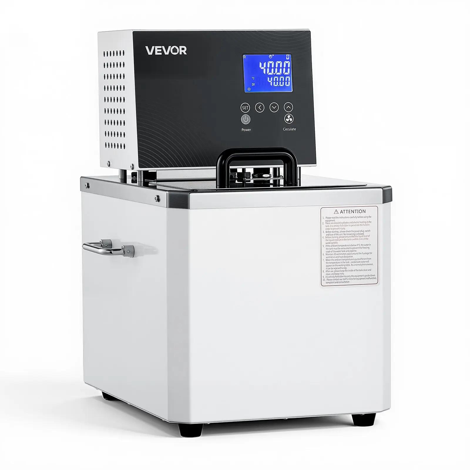 VEVOR Laboratory High-Temperature Circulating Oil Bath, Up to 300℃/572℉, 10 L Lab Constant Temperature Heating Tank, 0.1℃ High Precision, Internal and External Dual Circulation, for Laboratory