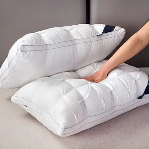 1/2 Pcs Luxury Hotel-Quality Queen Size Pillows, High Resilience Plush Fill, Soft Comfortable for Deep Sleep, Ideal for Side Back Sleepers, Breathable Cooling, All-Season Use, Machine Washable, Hypoallergenic Plush Cover