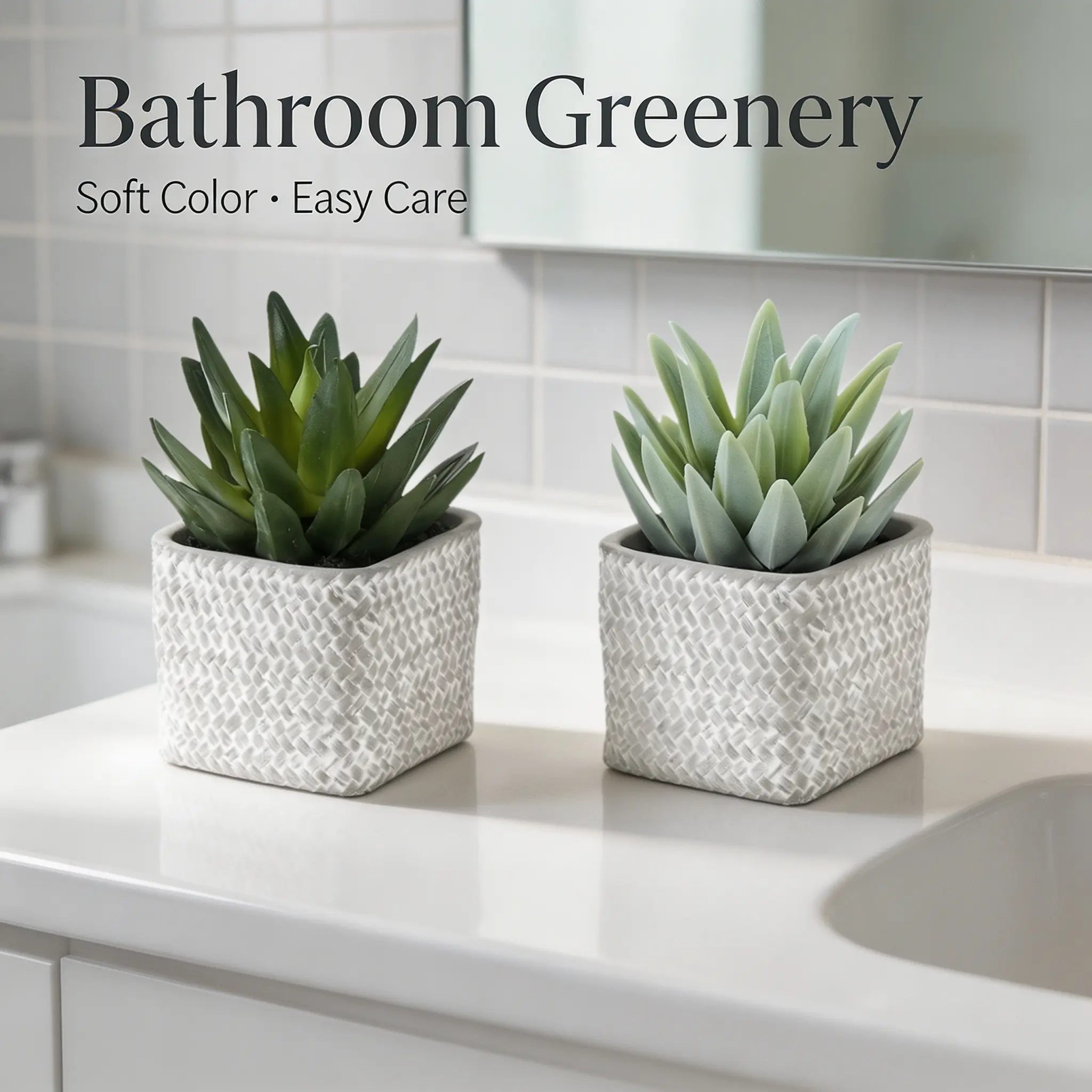 Artificial Succulent Plants Set of 2, 8" Tall Fake Succulents with Grey Cement Pots, No Maintenance Modern Contemporary  Plants for Bathroom Office Desk Indoor Decor valentines day bouquet water faux