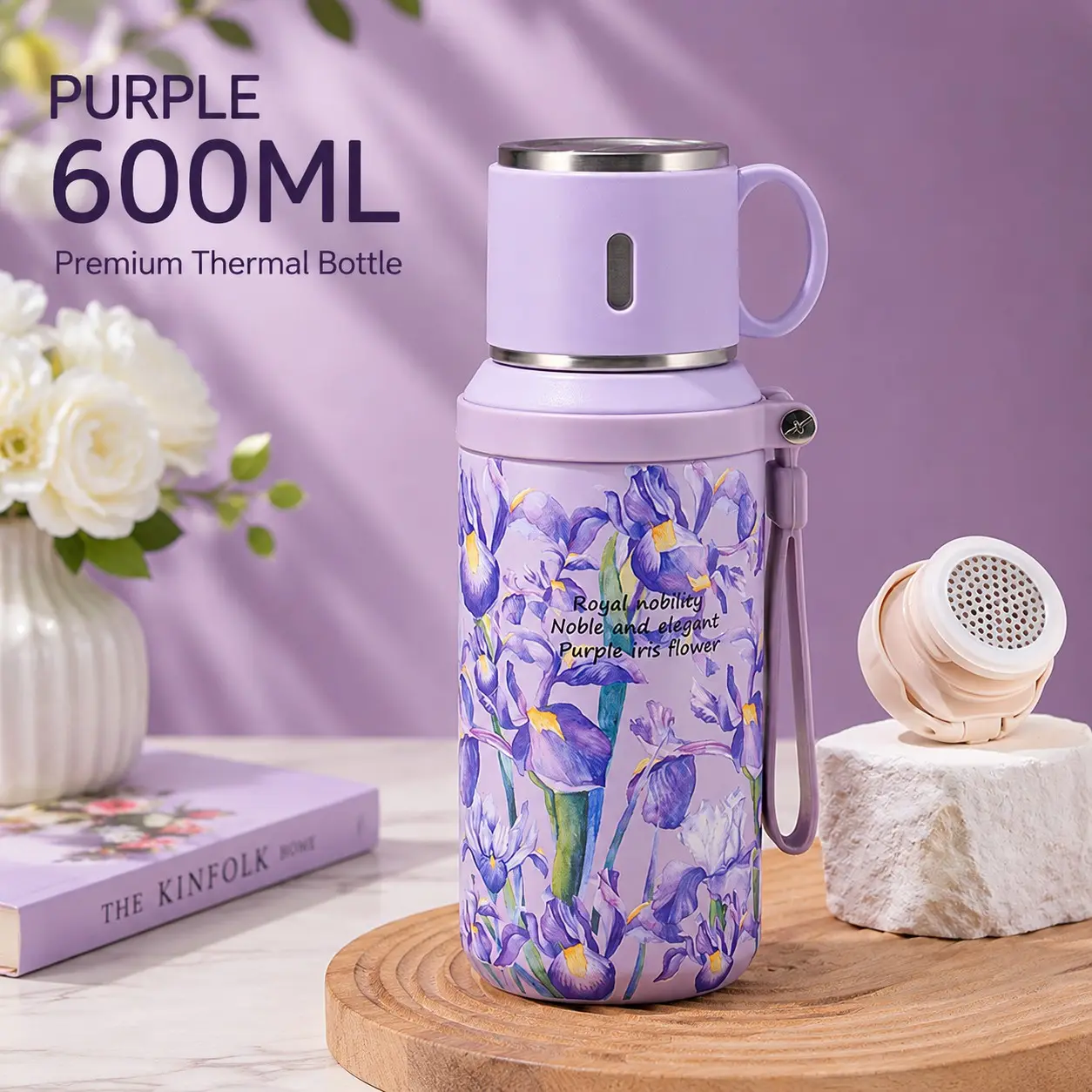 20oz Stainless Steel Insulated Vacuum Cup Tumbler, Spill-Proof, High-Capacity, Durable, Solid Colors/retro Patterns, Ideal for Sports, Fitness, Outdoor Activities