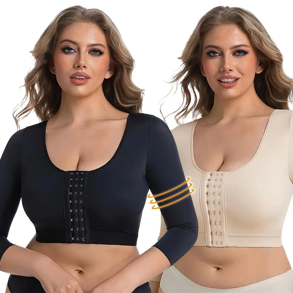 Arm Shaper for Women Post Surgery Upper Arm Compression Sleeves Arm Front Closure Shapewear Bra