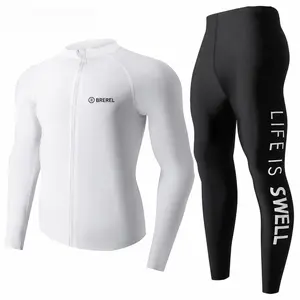 Men Split Long Sleeve Long Pant Wetsuit Quick Dry Sun Protection Surf Jellyfish Suit Slim Fit Hot Spring Swimwear