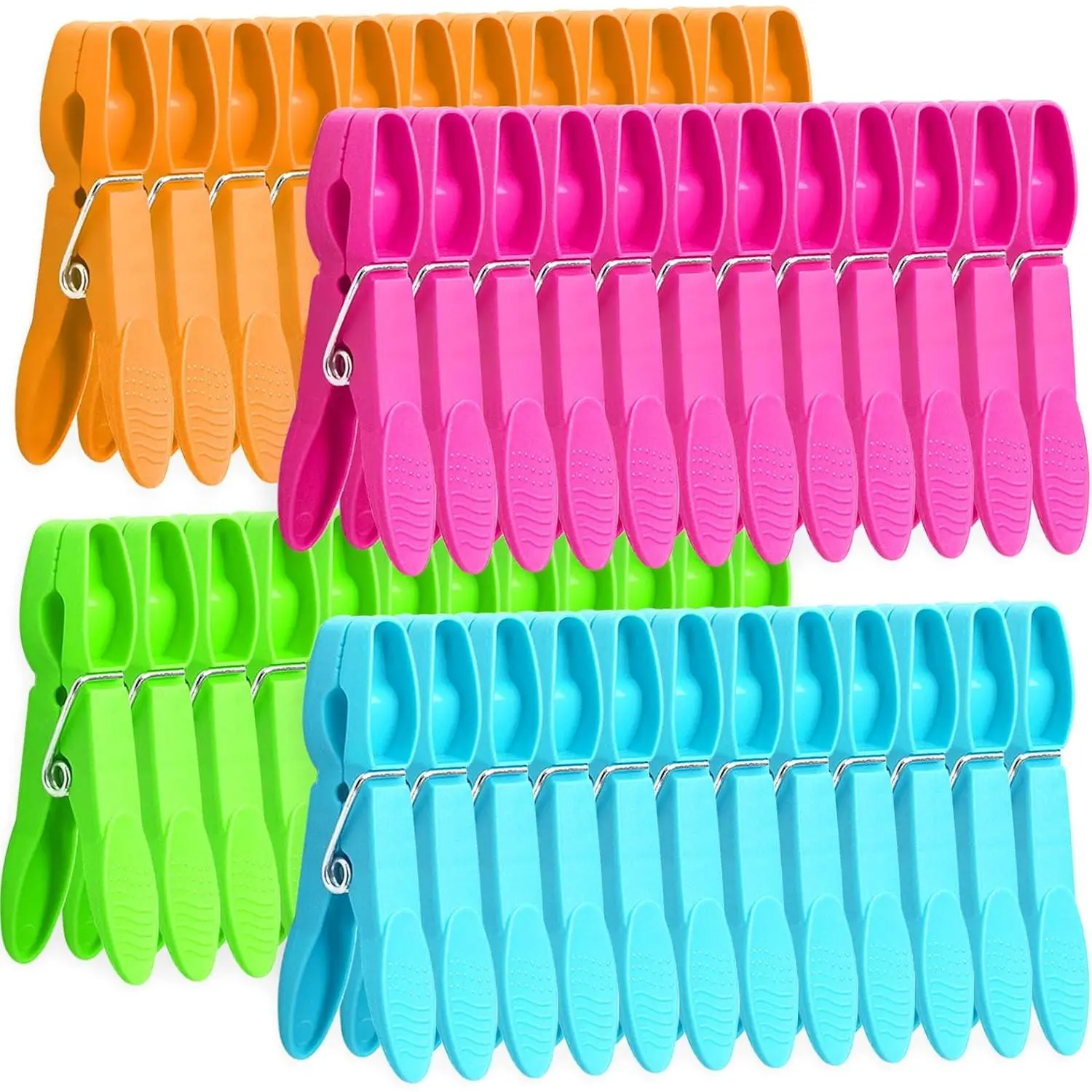 Clothes Pins, 48 Pack Colored Plastic Clothespins, Clothes Pins Heavy Duty Outdoor, Non-Slip Laundry Clips for  Clothes, Towels, Crafts, Multiperpose Plastic Clips for Picture, Chip Bags