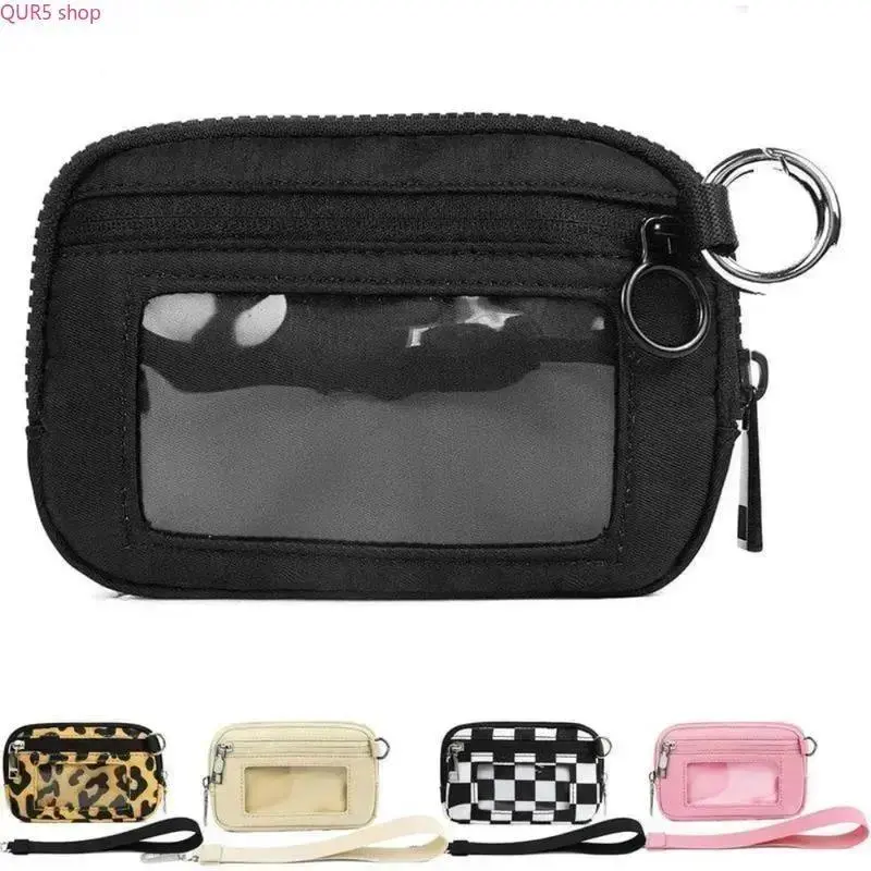 Compact Nylon Wristlet Wallet For Women, RFID Blocking Zipper Card Holder With Detachable Strap, Portable Storage Accessory For Travel And Daily Carry