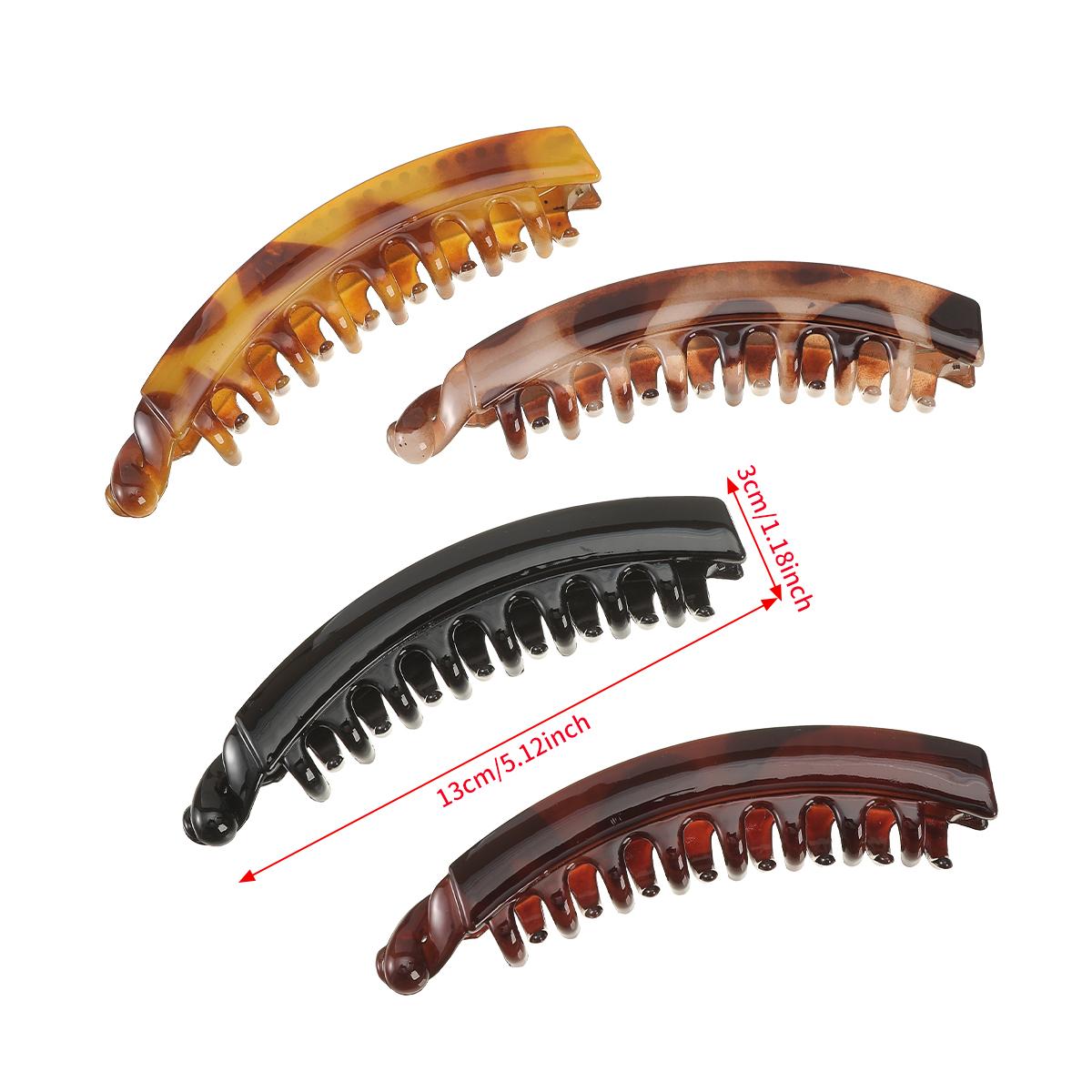 AWAYTR 4Pcs/Set Elegant Large Banana Hair Clips for Women Fashionable Banana Clip for All Hair Types Vintage Hair Clips Ponytail Clip AWAYTR 4Pcs/Set Elegant Large Banana Hair Clips for Women Fashionable Banana Clip for All Hair Types Vintage Hair Clips Ponytail Clip