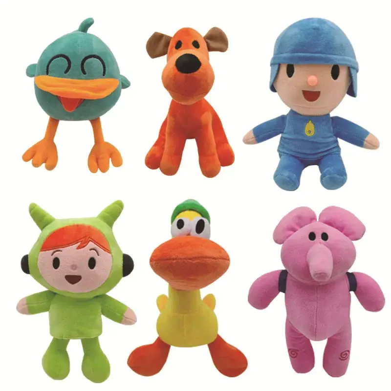 Hot Pocoyo Plush Doll Kawaii Little P Youyou Peluche Barto Duck Puppy Lula Ellie Elephant Plush Toys Children's Toy, 107G, 139G