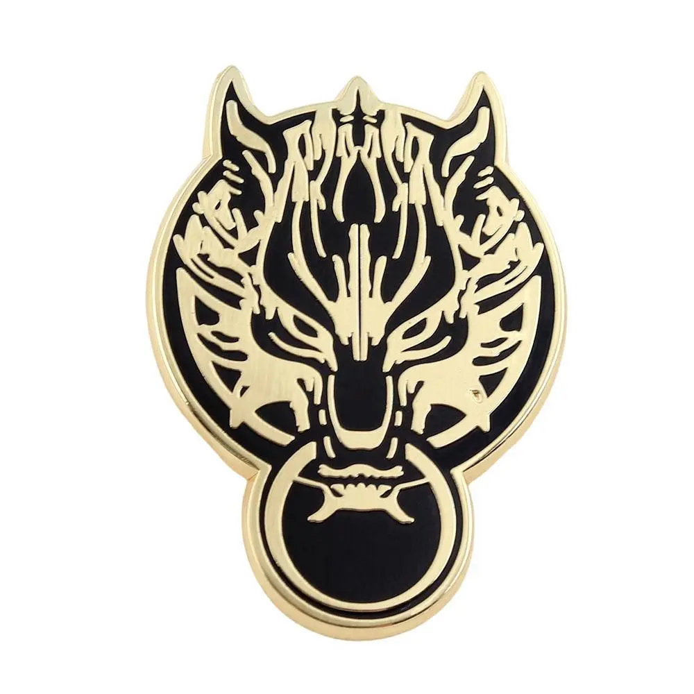 Final Fantasy 7 Advent Children Copper Cloud Strife Fenrir Wolf Brooch Pin - Metal Craft Jewelry Brooch with Butterfly Clasp, Rubber Clutch - Gamer Fans Collection Souvenir (Toys & Hobbies DIY Felt Crafts Accessory)