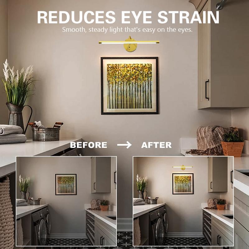 USB Rechargeable Wall-Mounted Light, Dimmable Picture Light with Remote Control, Adjustable Lights, Home Decor Lighting, Novelty Lighting for Wall Paintings, Gallery Art and Portraits, Light Decor #GLOBAL PICKS