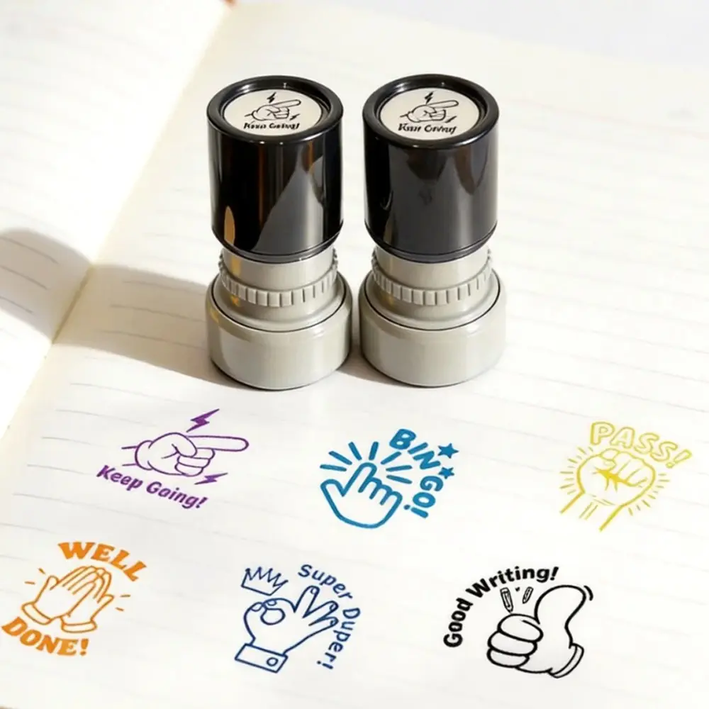 Teacher Encouragement Stamp Set, 6 Colors, Motivational Stamps for Homework Grading, Classroom Encouragement, Office Supplies, Teacher Gift