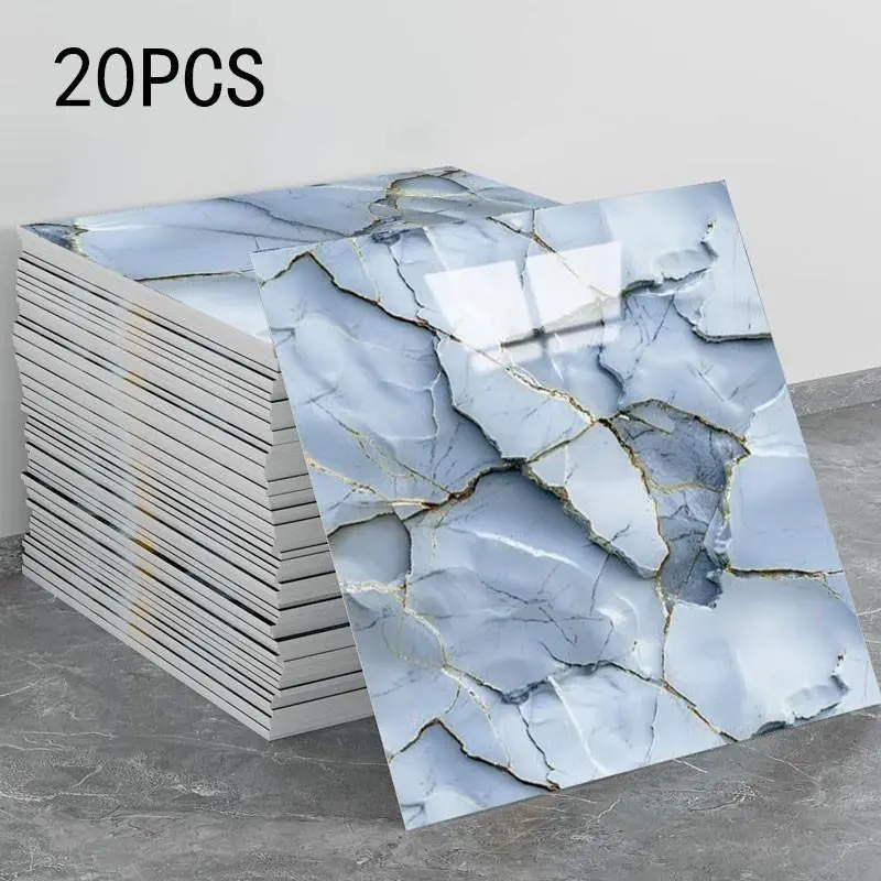20 pieces of marble veneer and adhesive wall panels, waterproof and moisture-proof bathroom wall panels, removable and adhesive tiles, Accent Wall Peel And Stick, polyvinyl chloride foam wall panels, suitable for home, Peel And Stick Panels For Walls