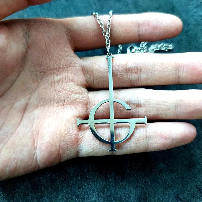 Ghost Bc Nameless Ghoul Pendant Necklace Stainless Steel Necklace for Men Women Ghost Band Grucifix Papa Emeritus Patch Jewelry