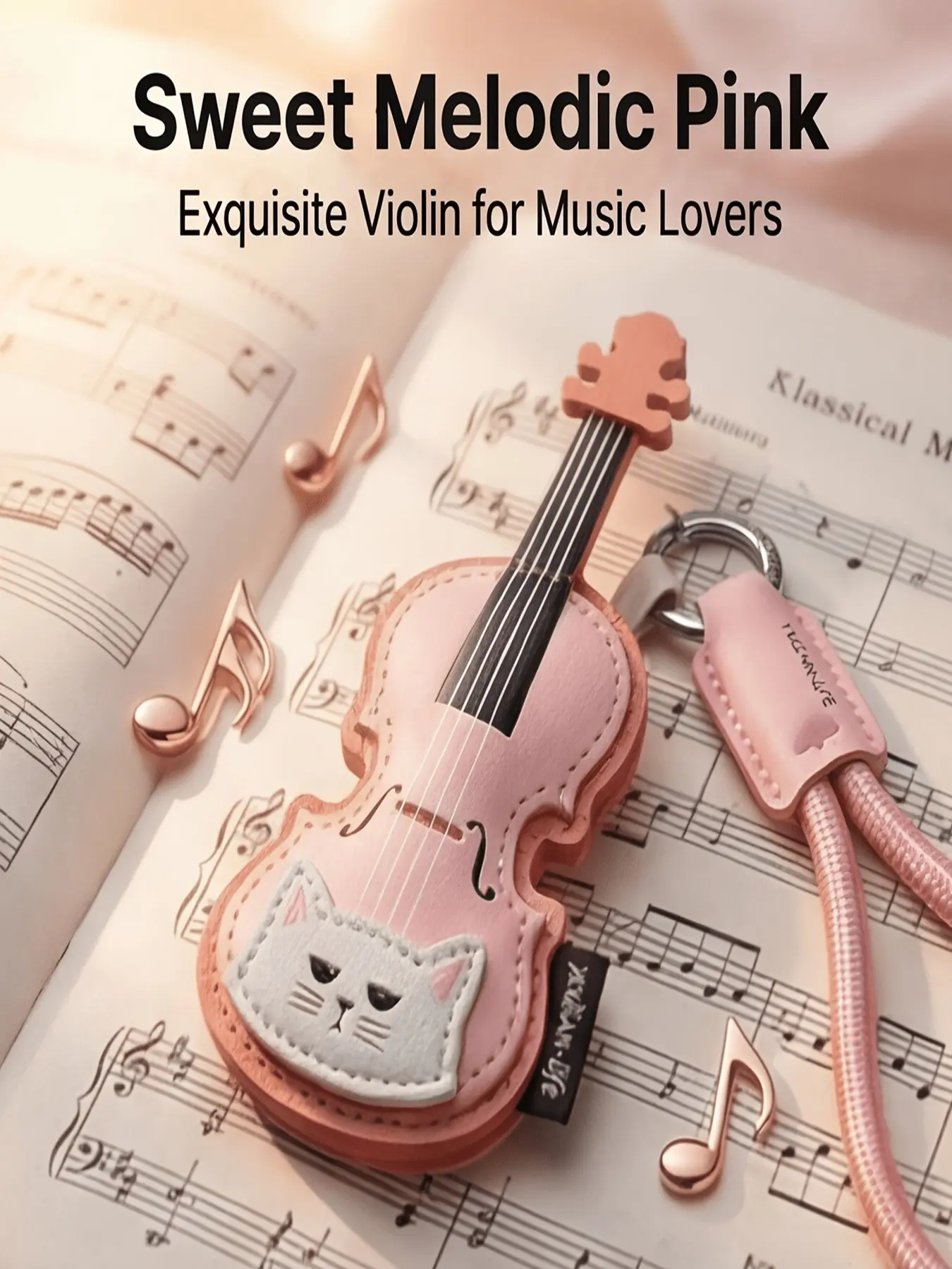 Fashionable PU Leather Keychain, Guitar Piano Violin Shape, Comfortable High-End Accessory, Ideal for Gifts and Car Keys