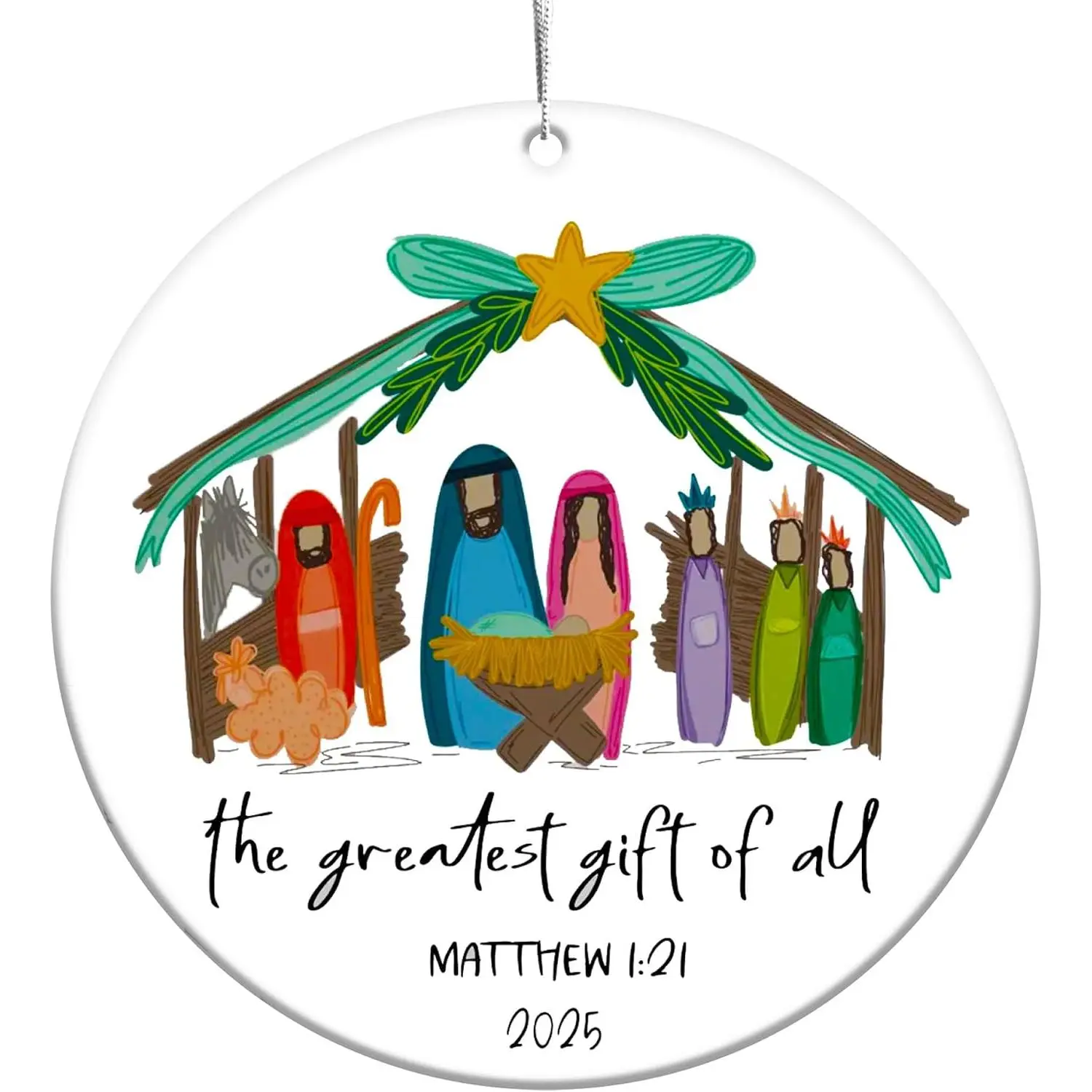 Nativity Ornaments for Christmas Tree, Christian Christmas Ornaments Featuring  Birth Scene, Nativity Scene Ornament,  Ornament for Christmas Tree, Gifts for Christian Women