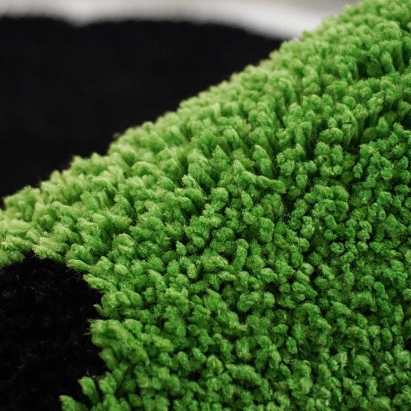 Cute Black Briquettes Carpet Soft Plush Shaggy Round Lounge Rug Anti-Slip Cartoon Style Cozy Living Room Home Decor Rugbriquette