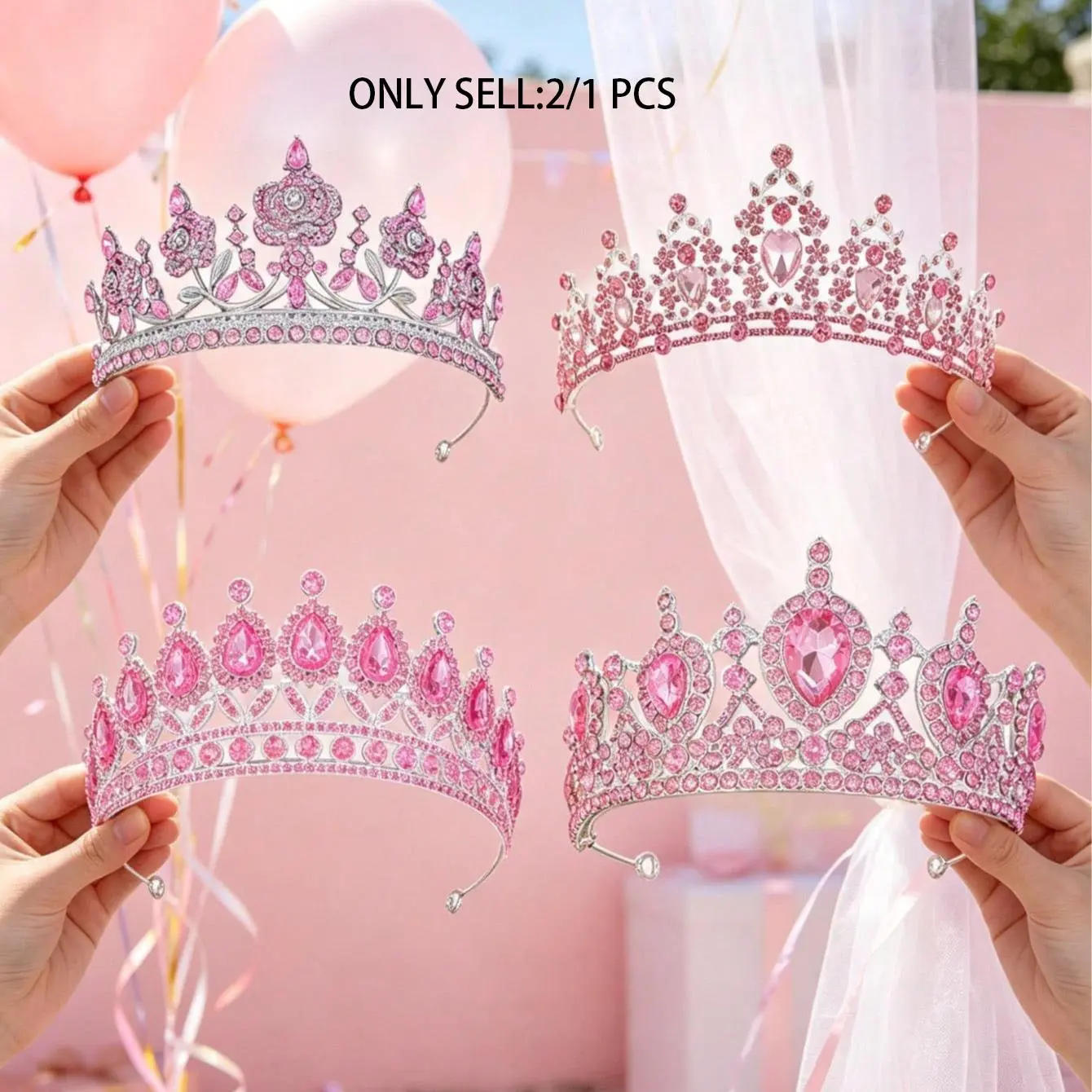Shimmer Crown for Performances and Birthdays, Fashionable Sweet Style Hair Accessory, Baby Party Decor, Girl Birthday Gift, Birthday Crowns, Crown Tiara