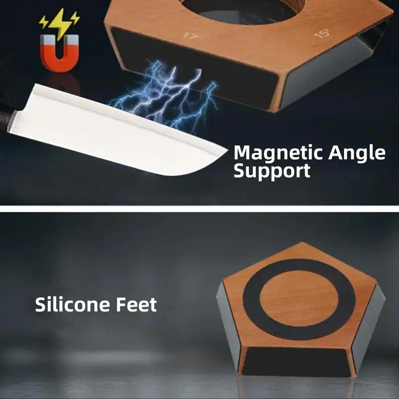 Rolling Knife Sharpener - Perfect Edge Every Time with Kitchen Knife Sharpener  - Knife Sharpening Kit - Knife Sharpener Roller with Magnetic Holder with 20 Degrees