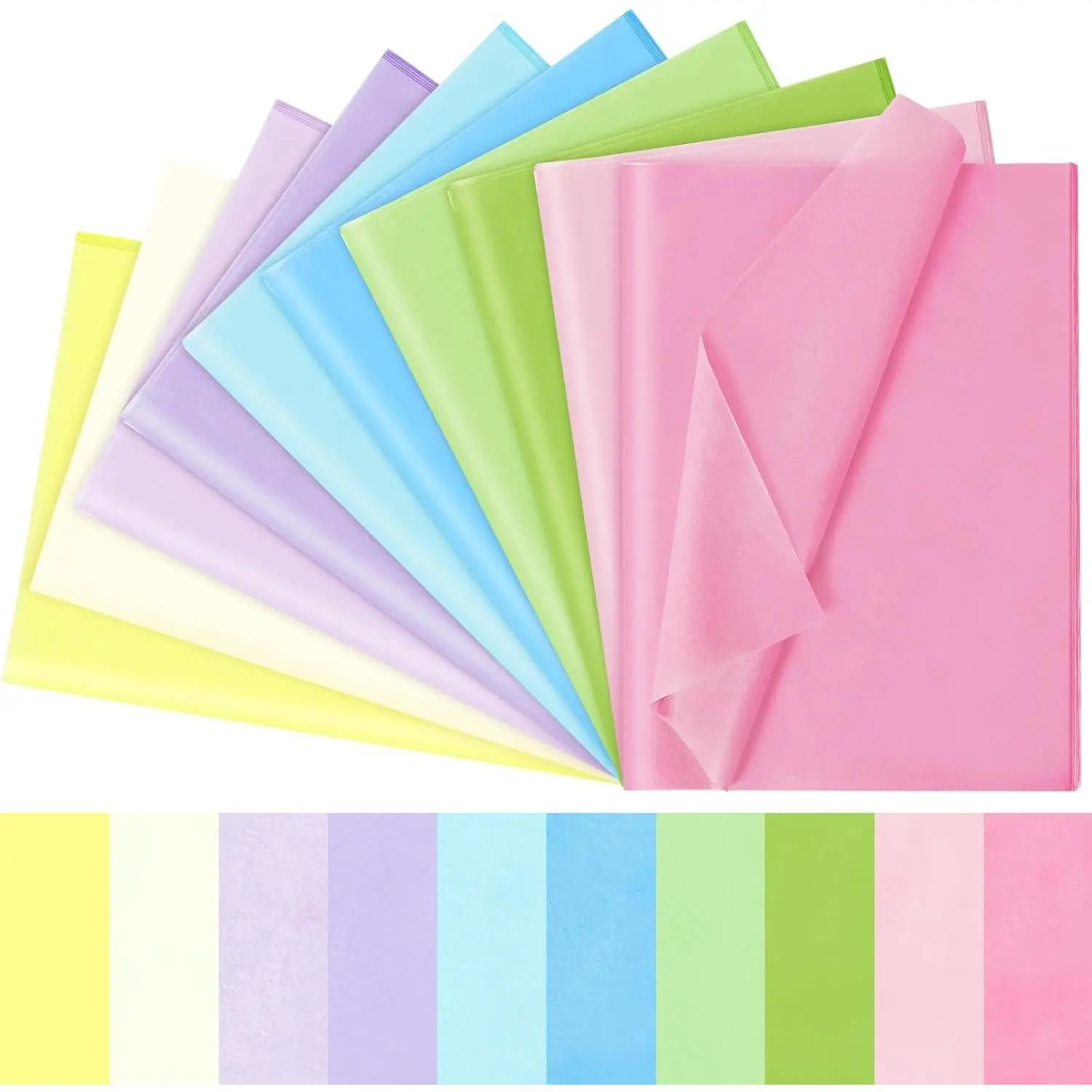 Pastel Tissue Paper Bulk Pack - 120 Sheets Solid Colors for Gift Bag Wrapping, Wedding Crafts Decoration, Indoor Furniture & Coat Rack Accents