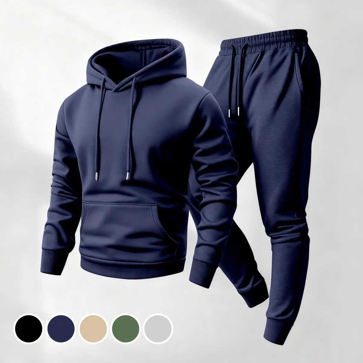 Men's Hoodie and Drawstring Sweatpants Set, Menswear, Casual Athletic Long Sleeve Hooded Jacket & Trousers for Fall & Winter, Men's Clothing for Daily Wear, Sportswear Indoor Outdoor, Tracksuit, Athleisure Summer Clothes