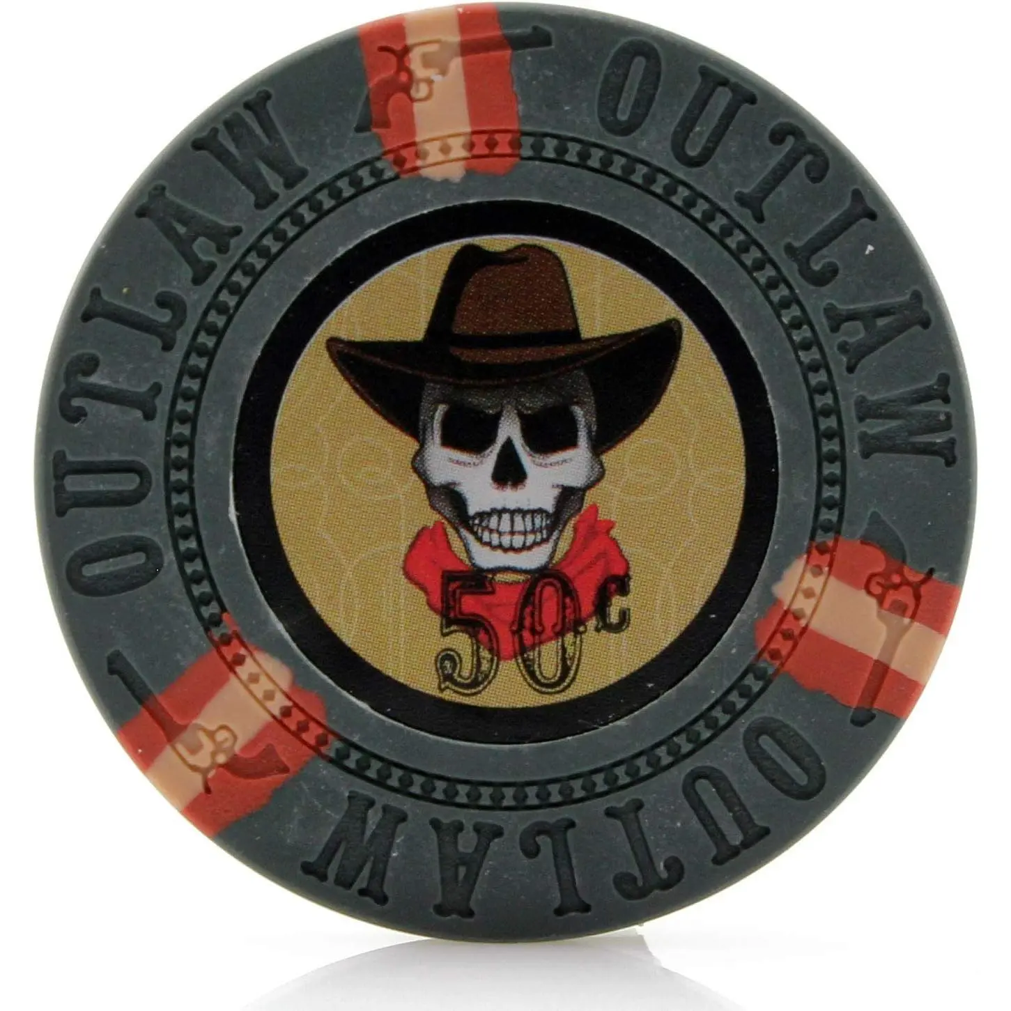 Outlaw Clay Poker Chips in 13g - Pack of 50 (Choose Colors)