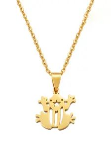 1pc PR Puerto Rico Frog Necklaces for Women Girls Stainless Steel Hawaii Guam Guadeloupe Mayotte Hibiscus Flowers Jewelry Modern Versatile Accessories Fashion Pendant Necklace