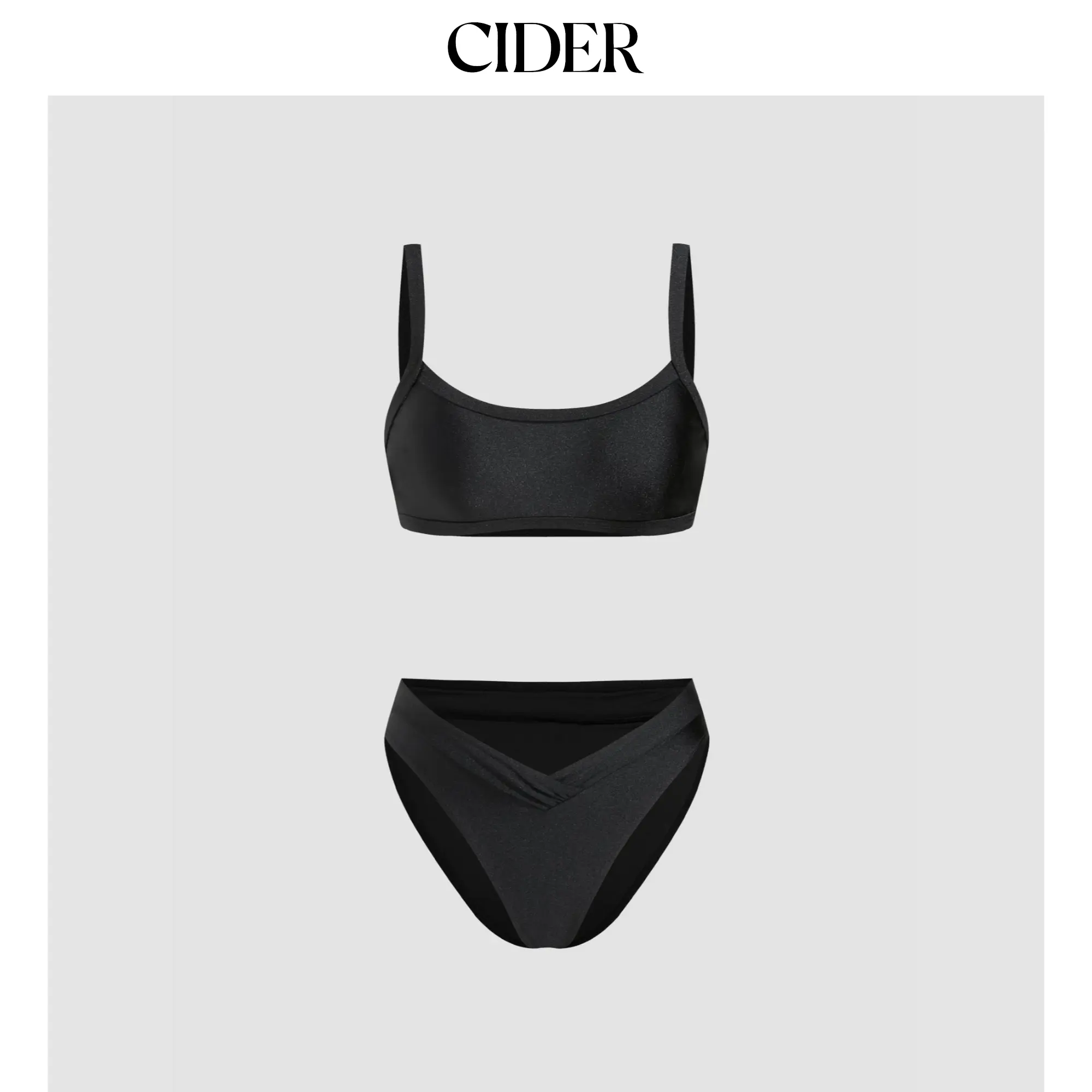 Cider U-neckline Tankini Full Coverage Bikini Set