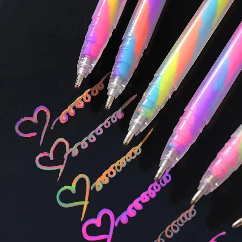 Colorful Glitter Pen, 6/18 Counts Spiral Writing Pen, DIY Decorative Pen for Scrapbooking, Journaling, Drawing, Writing for New year gift