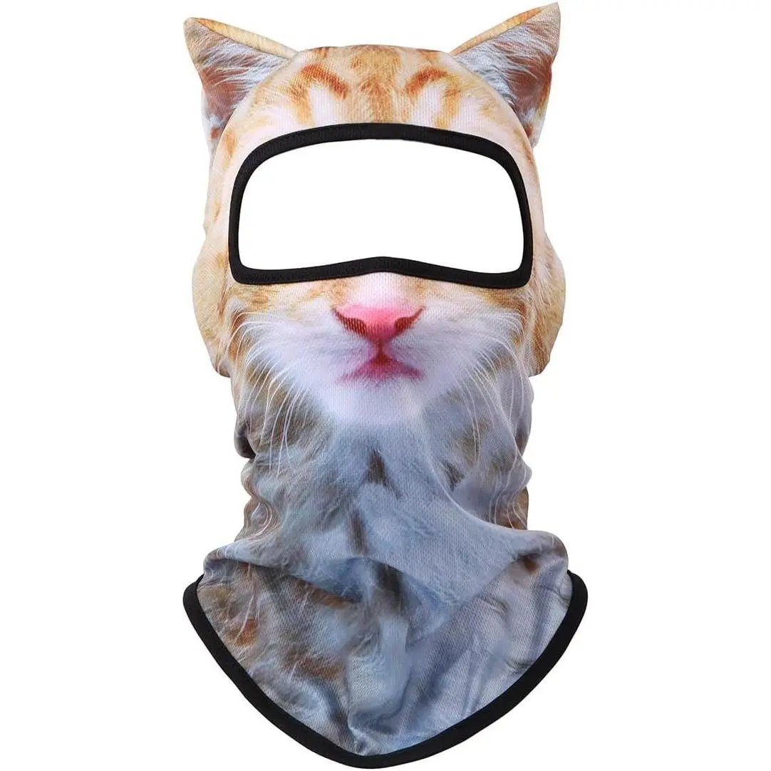 3D Cat Ski Balaclava with Ears - Cute Animal Face Mask for Skiing, Snowboarding, Music Festivals, Raves, Parties & Outdoor ActivitiesGift