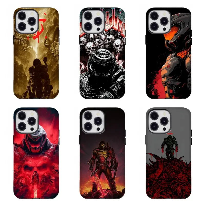 Doom Doomguy Custom Smartphone Case, Hardcore Metal Gaming Aesthetic Handheld Cellphone Accessory, Compatible with iPhone 17/16/15/14/13/12/11 & Samsung S21-S25, FPS Game Fan Gift