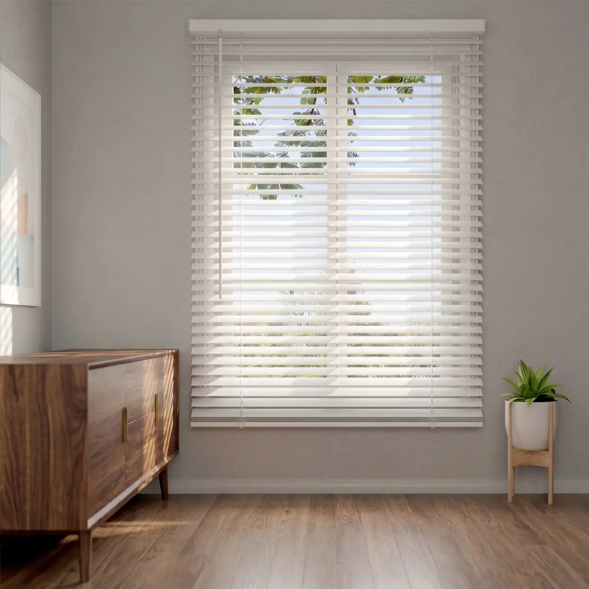 Cordless 1" Light Filtering Vinyl Mini Blinds, White, Multiple Sizes Available (Width 23"-36", Height 48"-60")