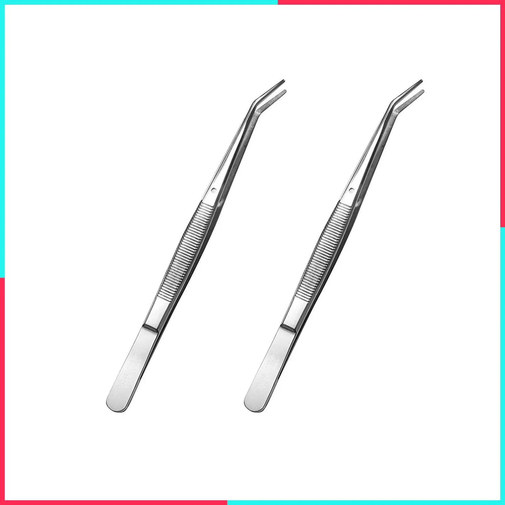 Stainless Steel Curved Serrated Tip Tweezers, Multipurpose Sewing Machine Forceps for Craft Repairing, 2 Pcs Set