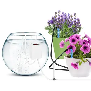 Automatic Plant Watering Device Indoor Drip Irrigation System with LCD Display Rechargeable Plant Watering Device Adjustable Timer for Up to 16 Drip
