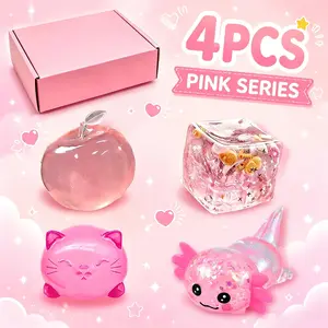 4-Piece Cute Series Malt Candy Stress Relief Fidget Toys, Slow Rebound Creative Release, Party Gift Set