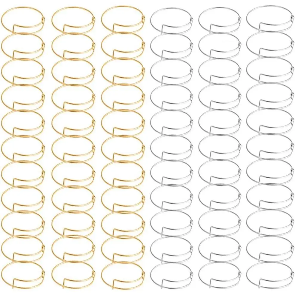 70 count Expandable Bangle Bracelet, Adjustable Wire Blank Bracelets for Women  DIY Making( & )