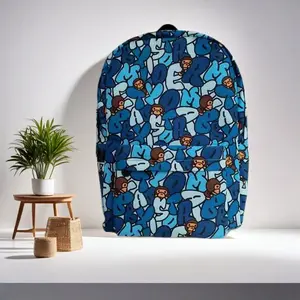 Cute Cartoon Monkey Letter Print Backpack Large Capacity Casual Fashion Daypack For Boys Girls Students Lightweight Daily School Travel Bag