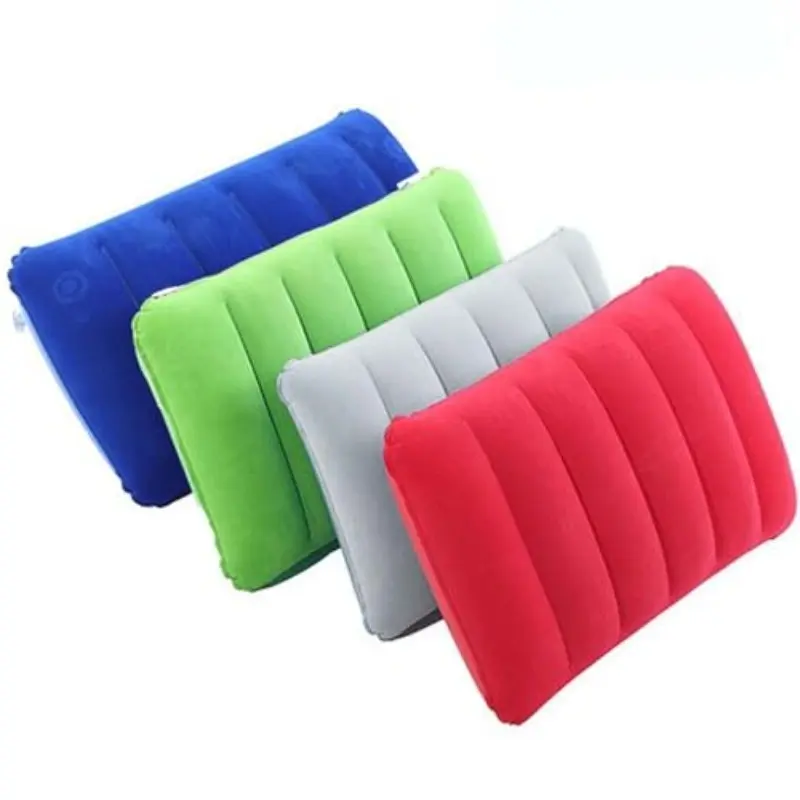 Inflatable Neck Rest Cushion, Set of 4 Square Inflatable Fleece Pillows with Lumbar Support, Ultra-Lightweight for Camping and Travel, Outdoor Gear, Soft, Traveling, Square Shape