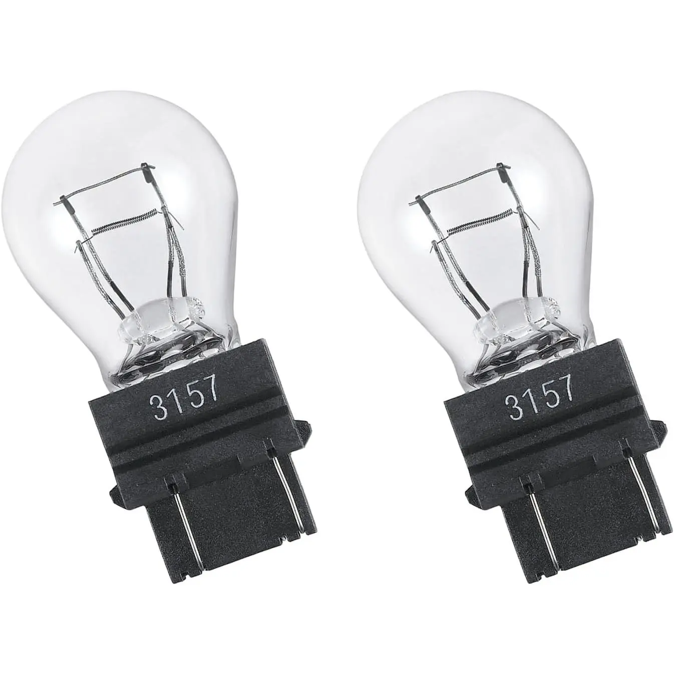 3157 Car Halogen Light Bulb 12V P27-7W 3000K Automotive Brake Reverse Tail Turn Signal Side Marker Light Replacement Bulbs Universal Long-Life Miniature Bulb for Cars Trucks SUV White 2PCS